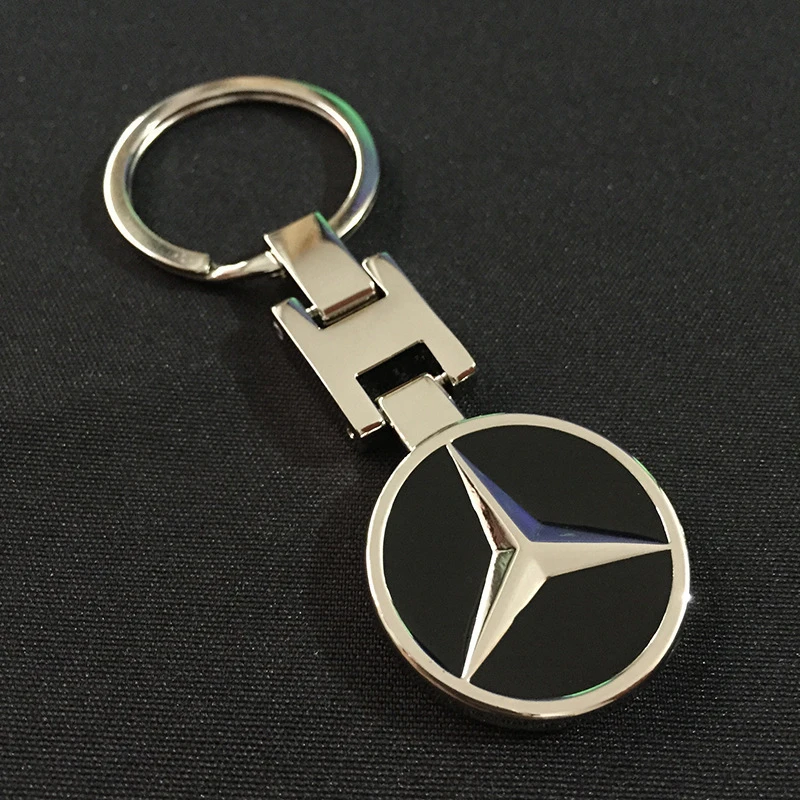 Модный кулон полый цельный брелок для Mercedes логотип автомобильный, металл для мужчин пояс висячий 4S магазин подарок брелок авто аксессуары