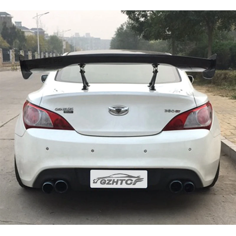 

Car Styling Carbon Fiber Material Rear Roof Spoiler Tail Trunk Wing Boot Lip Molding For Hyundai Genesis Coupe