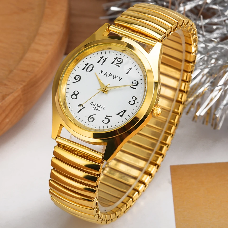 Orologio da donna con cinturino elastico di lusso Color oro abito da donna  amanti degli orologi al quarzo coppia regali per ufficio per feste orologi  da polso per uomo donna - AliExpress