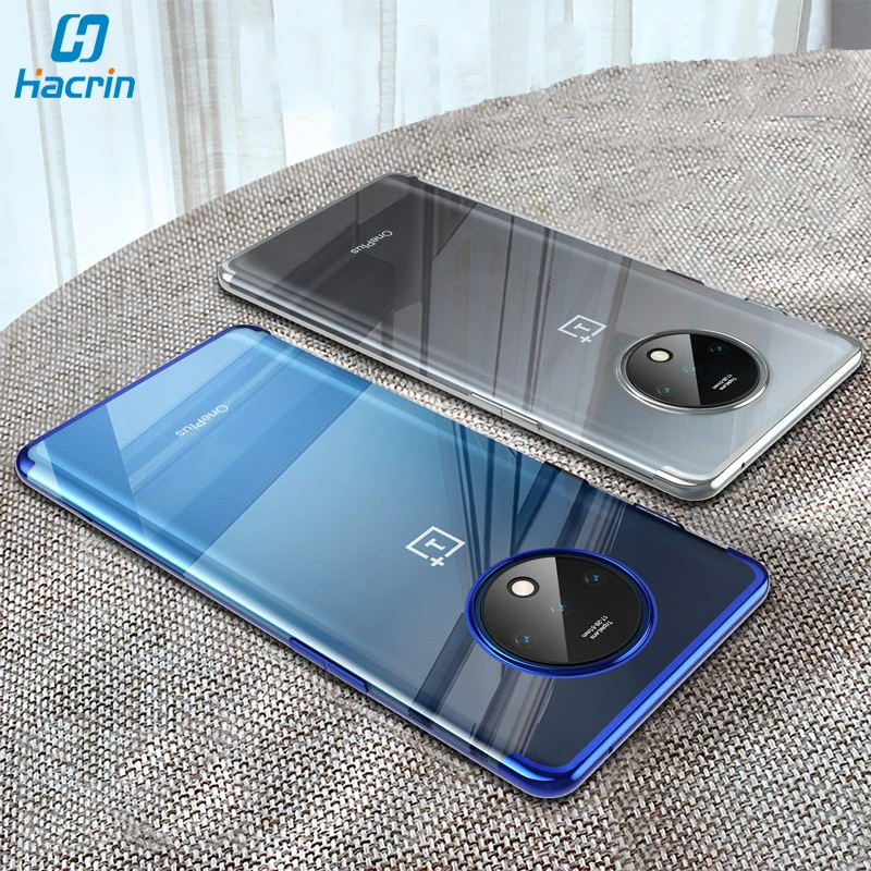 

Hacrin Case For Oneplus 7T Pro Case Soft TPU Transparent Clear Plating Cover For One plus Oneplus 7T 7 T Case Protective Bumper