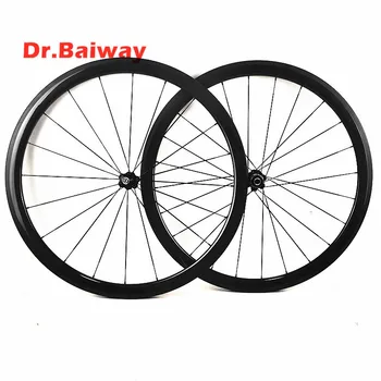 

700c carbon wheelset 60*23mm clincher V brake carbon road bike wheels Basalt brake side NOVAtec 271SB/372SB 100*9 130*9mm 1695g