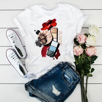 

Ladies summer casual short sleeves t shirt harajuku Color Painting Fashion 3D Printed graphic tees women aesthetic clothes