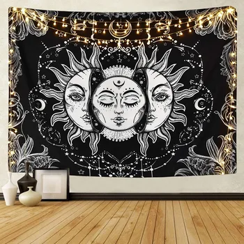 

Skull King Meditating In Flowers Moon Tapestry Mandala Carpet Hippie Divination Tarot Cat Ouija Witchcraft Wall Hanging Blanket