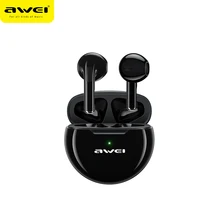 Wei-auriculares inalámbricos T17 con Bluetooth, dispositivo de audio Mini medio en estuche de carga Tipo de oreja C con micrófono para juegos deportivos