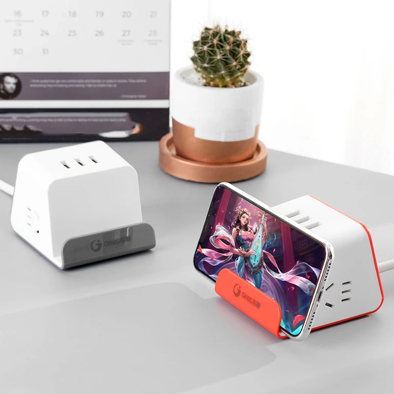 

Creative Household Power Socket Intelligent Power Strip Electrical Plug Socket 2 AC Outlets 3 USB Charging Port