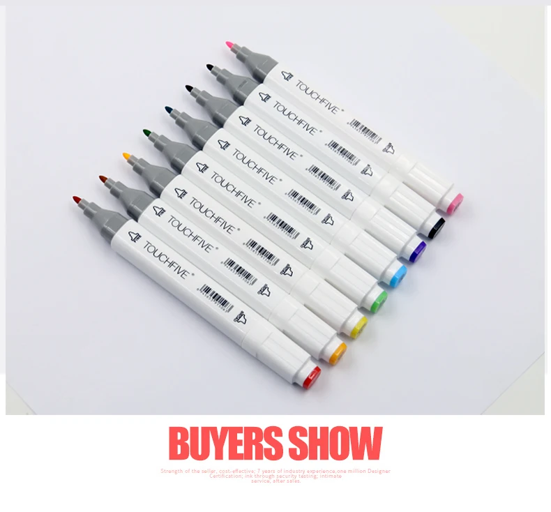 TouchFIVE маркер для рисования комплекты 30/40/60/80/168 Цвета аниме студент эскиз конструкции манга спиртовой фломастер для рисования(легкое белое ручки