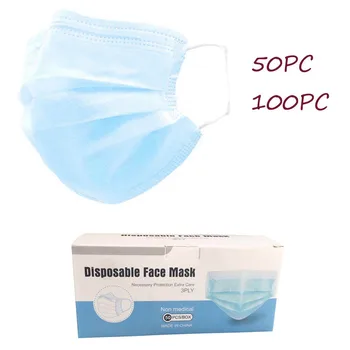 

Mouth Dust Filter Safety 50/100pc Breathable Facemaske Tapabocas Washed Reusable Facemaska Washed Reusable mascarilla Face Mask