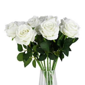

8*51cm Artificial Rose Silk Flower Blossom Bride Bouquet for Home Wedding Decor Fake Silk Flowers 10PCS