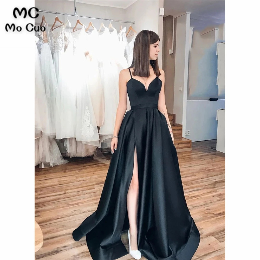 Vestiti lunghi neri con spacco Clearance