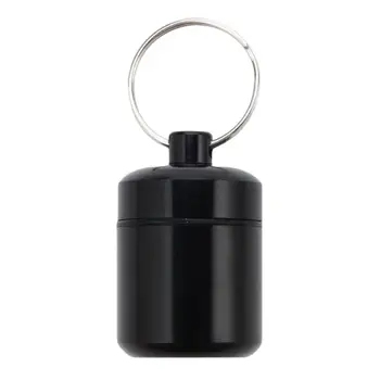 

Hot Portable Waterproof Aluminum Pill Tank Outdoor Keychain Tablet Capsule Storage Box Bottle Case Holder