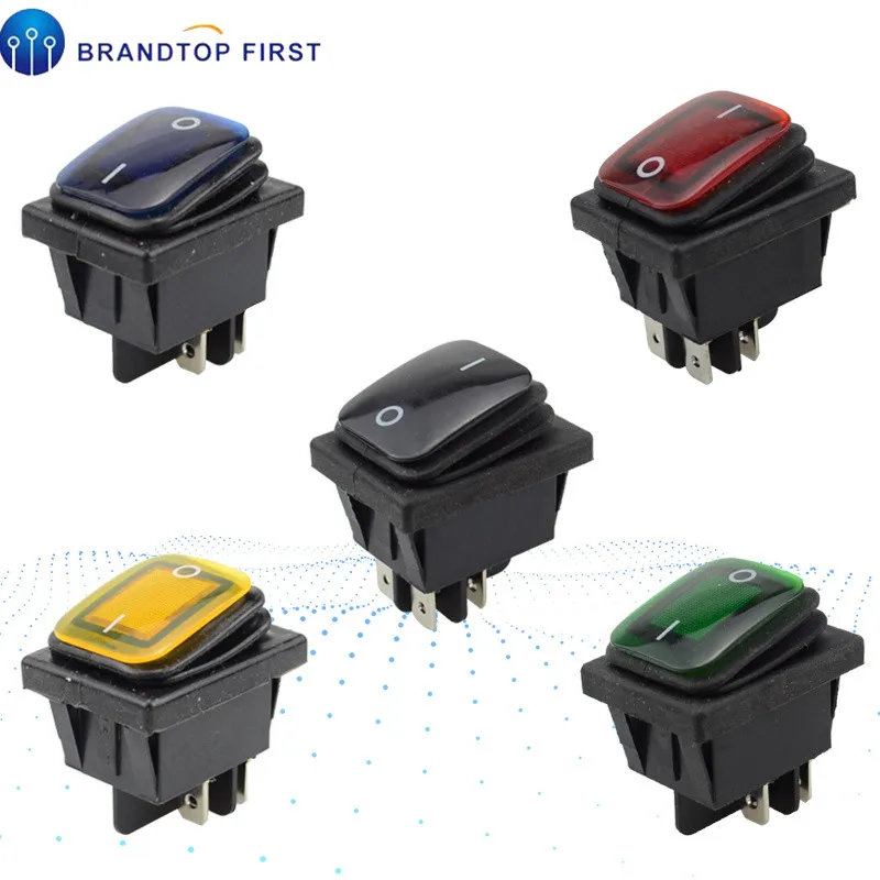 

Momentary self-reset fixed self-locking KCD4 Waterproof Rocker Switch DPST 4pin ON OFF 220V LED boat marine car rocker switch