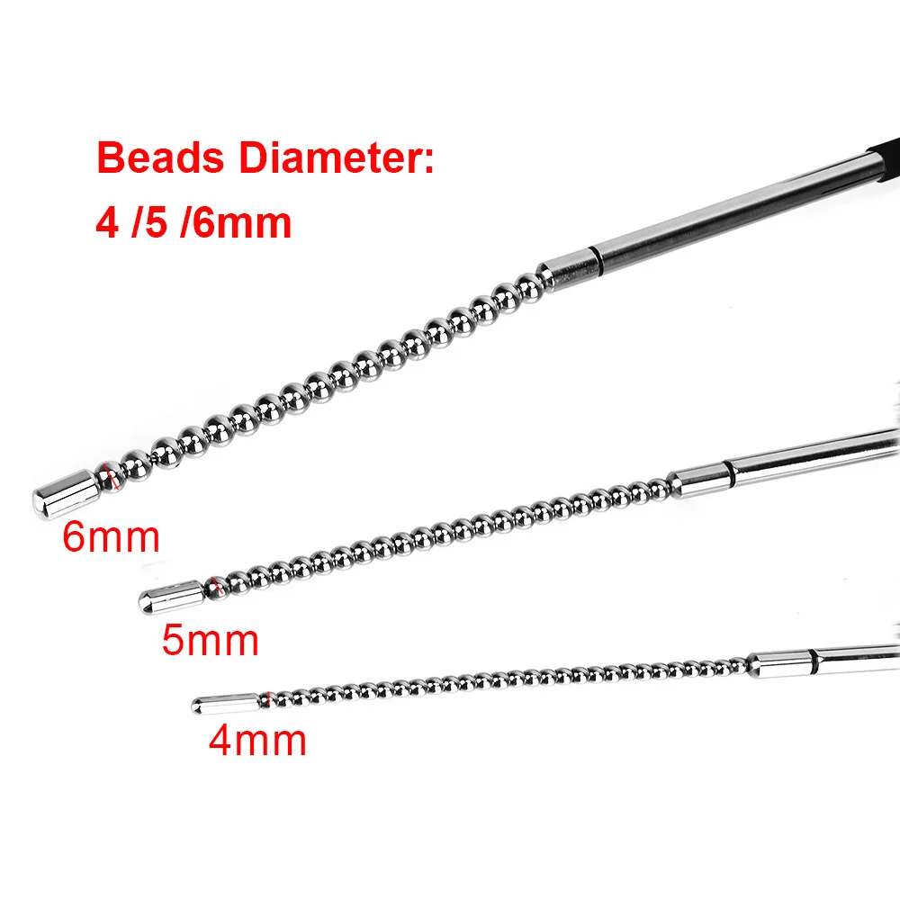 Electric Sex Toys 4/6mm Beads Urethral Sounding Sex Toys for Men Penis Plug Cock Dilator Electric Shock Bondage Set Male Masturbation Machine