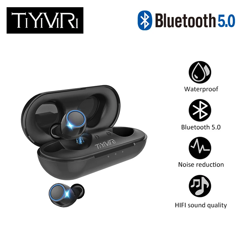TiYiViRi бинауральные наушники с поддержкой звонков, беспроводные Bluetooth 5,0 наушники-вкладыши, Новые водонепроницаемые наушники с басами, наушники с процессором Apt-X