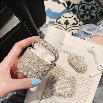 

Bling Diamonds Hard Shell Silicone Case Cover Protective Skin for Apple Airpods Case Protective Cover Wireless Bluetooth Earphon
