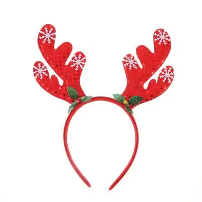 head wear Рождественское платье с повязкой на голову с оленем, Сантой, Сантой, снежным подарком для девочек, Рождественский принт, детское платье для свадебной вечеринки, От 6 месяцев до 5 лет - Цвет: head wear
