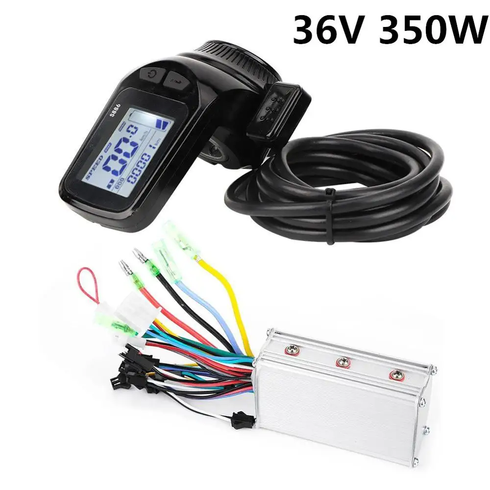 36V 350W 24 В/36 В/48 в 350 Вт бесщеточный контроллер двигателя жк-дисплей Панель большого пальца дроссельной заслонки Электрический велосипед Скутер бесщеточный контроллер комплект - Цвет: 36V 350W