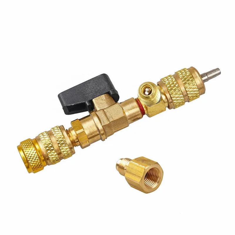 

Durable HVAC AC Schrader Valve Core Remover Dual Size 1/4" And 5/16" Port Installer Tool Air Conditioning Car Repair Tool Kit