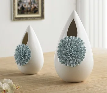 

MODERN CREATIVE WATER DROP SHAPE PORCELAIN AND CERAMICS FLOWER VASE DECOR CHINA ART CRAFT EMBELLISHMENT ACCESSORIES FURNISHING