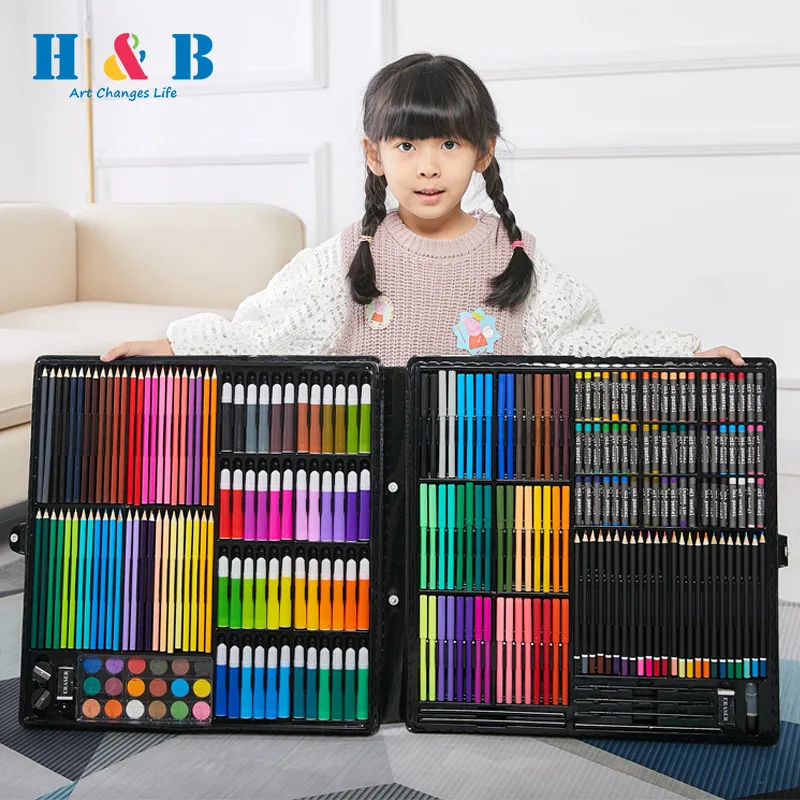H& Amp; B288 штук детская живопись подарочный набор ручек коробка для рисования инструмент окрашенные Обучающие принадлежности карандаш фломастеры Изобразительное искусство