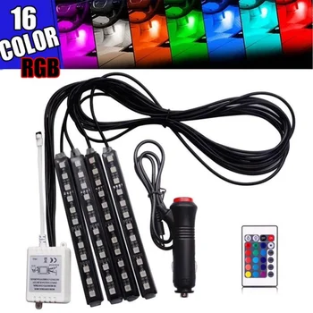 

Multi-color Car Truck Interior Atmosphere Under Dash Seat Floor Neon Lighting Kit Multi-Mode Changing IR Wireless Remote Control