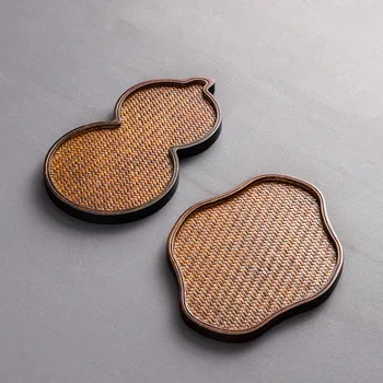 

eco elegant reconsolidated bamboo tea tray retro classical tea cup holder tea plate tea accessories