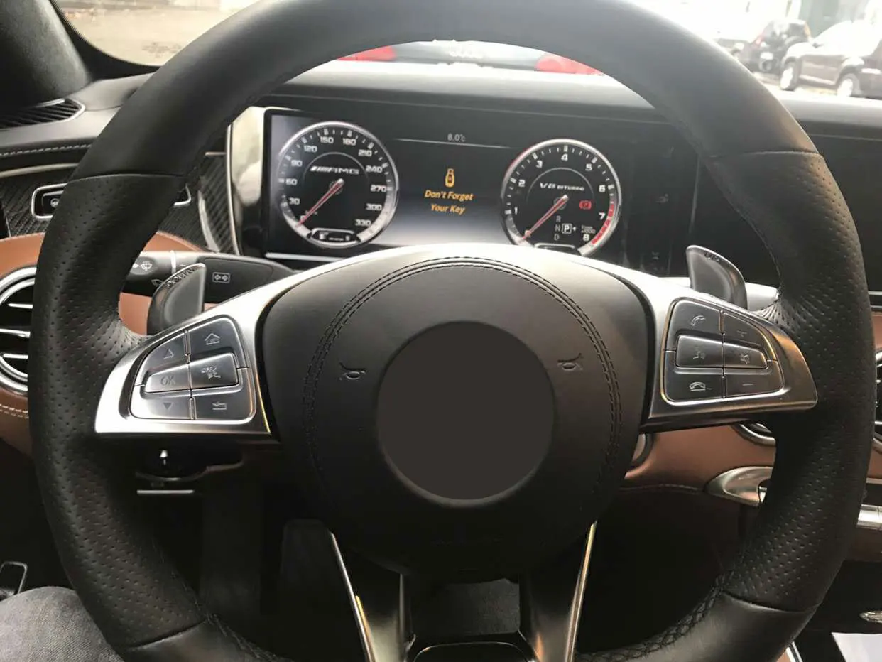 Для Benz AMG A45 C63 E63 Настоящее углеродное волокно рулевое колесо весло переключения накладка расширение