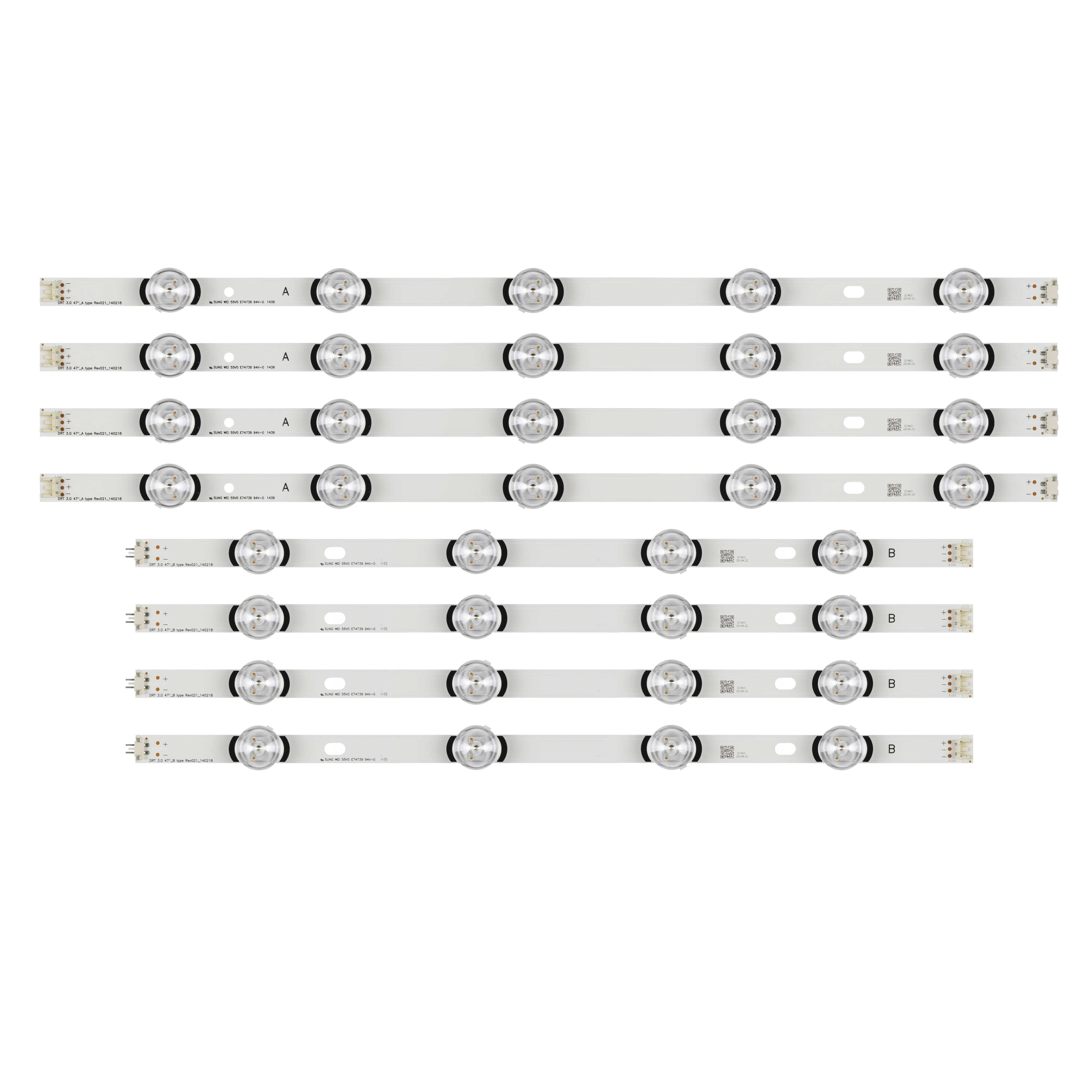 New 10set=80 PCS LED strip replacement For LG 47LB6300 47GB6500 innotek DRT 3.0 47 inch A B 6916L-1715A 1716A 6916L-1961A 1962A