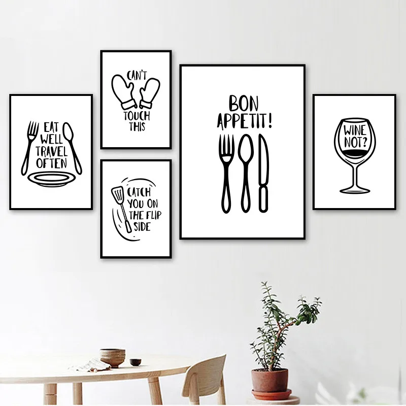 Black-White-Bon-Appetit-Quote-Art-Canvas-Painting-Poster-Print-Kitchenware-Modular-Wall-Pictures-Living-Room (4)