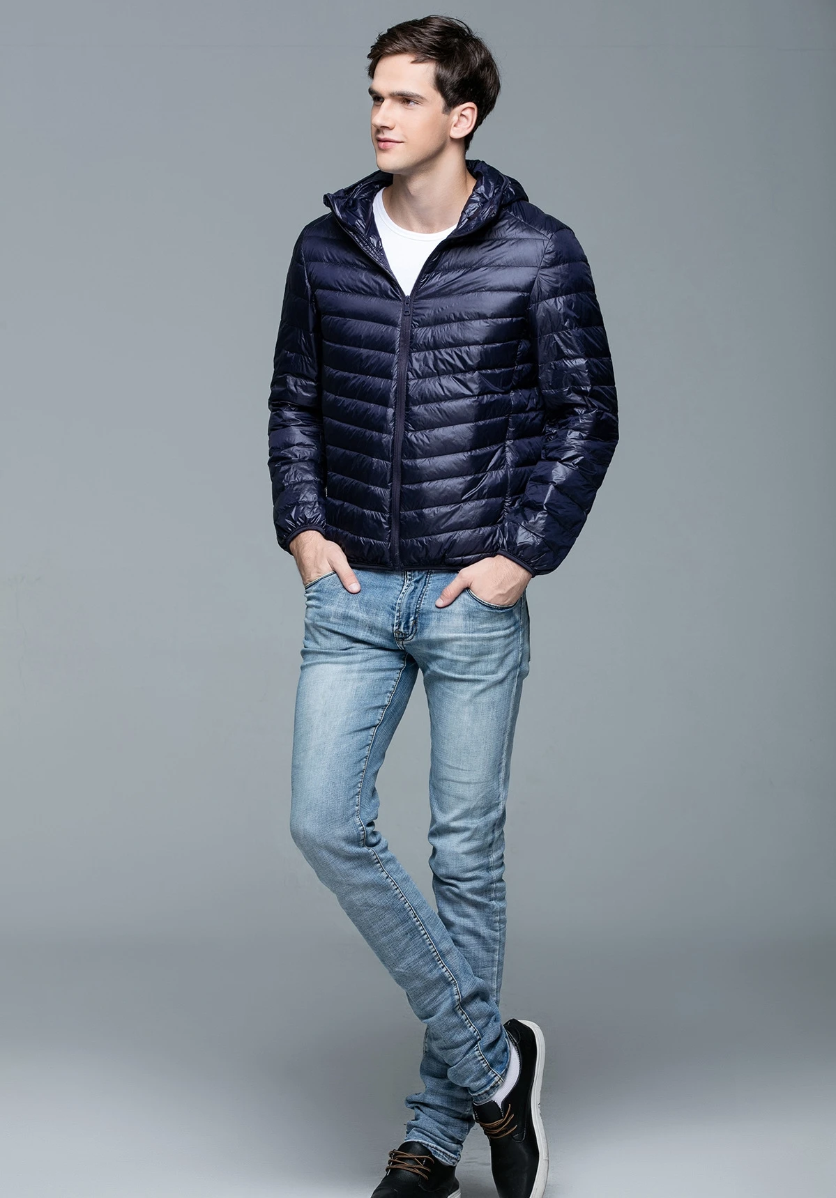 Top Quality Men's Lightweight Water-Resistant Packable Puffer Jacket Men Hooded Winter Autumn Down Jackets Warm Outwear Coat long puffer coat