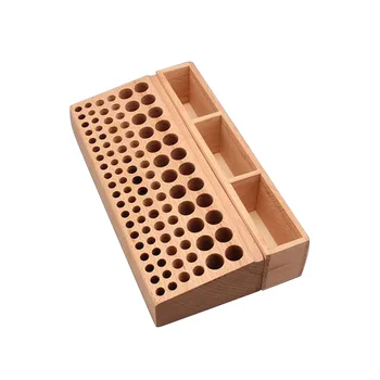 

Beech Leather Craft Tools Holder Home Multi Holes Multifunctional Storage Organizer Free Standing DIY Woodworking For Drill Bits