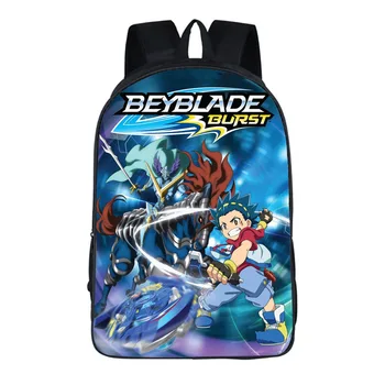 

New 16 inch Cartoon Schoolbags Backpack Teenager Girls Boys School Bag Travel Beyblade Burst Prints Mochilas Fashion Book Bags