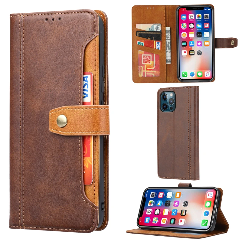 For Iphone 13 Pro Max Flip Leather Case Wallet Book Cover For Iphone 12 Pro Max 13 Pro Phone Bags Stand Case With Card Slots Mobile Phone Cases Covers Aliexpress
