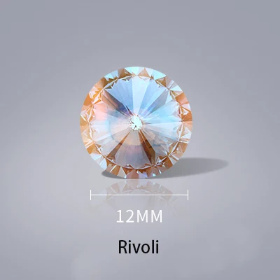 Rivoli 12mm AAAA 24 шт. горный хрусталь кристалл Шиммер заостренный назад страз кристалл камни ювелирные изделия пришить на платье ремесла украшения Рождественский Декор - Цвет: Rivoli 12mm