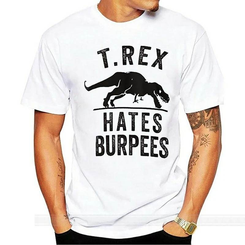 Футболка с надписью T Rex hazes Burpees swole fitspo jerk wod squat obama|Футболки| |