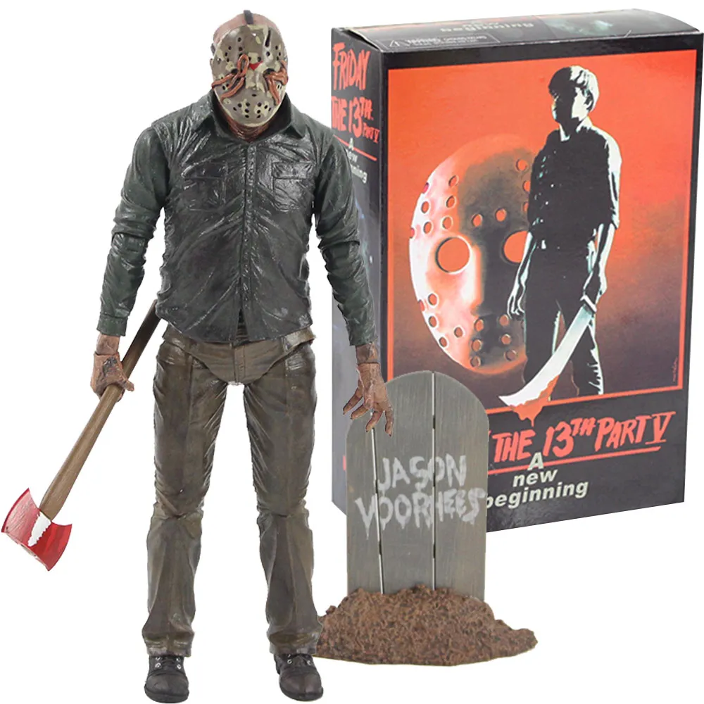 NECA Friday The 13th Jason Lives Pamela Voorhees, экшн-фигурка, последняя часть, Jason, 3D маска, пила, топор, меч, нож, страшная модель, игрушки - Цвет: F With Box