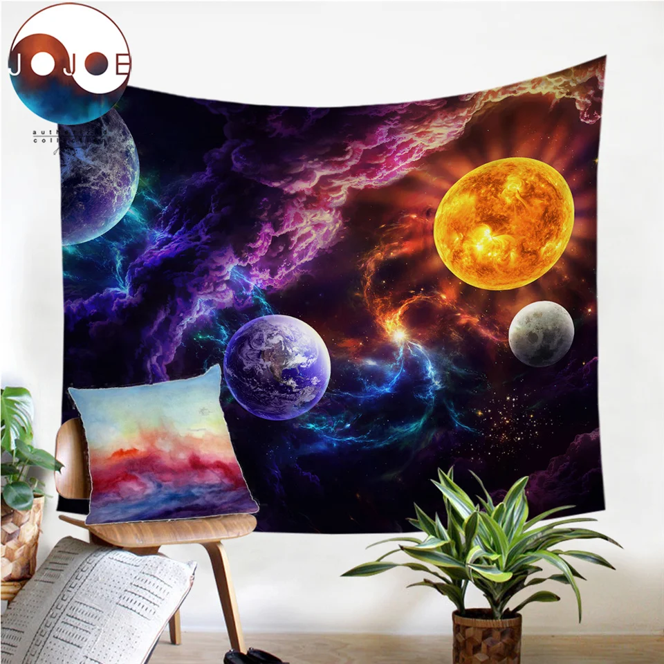 План спасения от JoJoesArt Tapisserie Planet декоративный настенный Галактический туманный