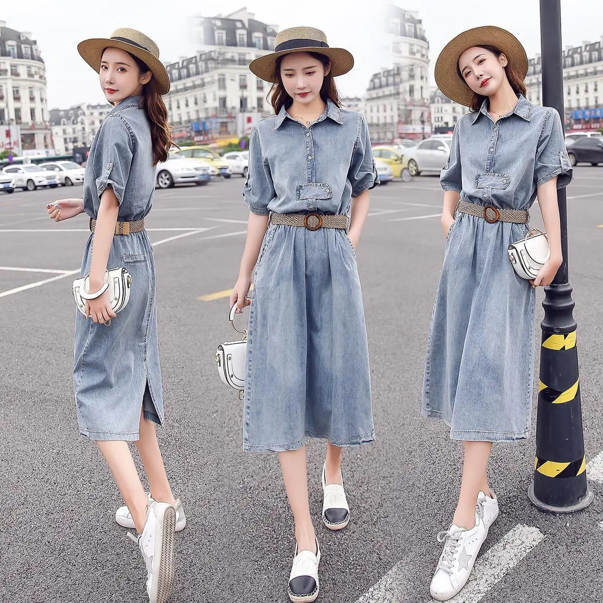 

Dress 2019 New Style Summer Wear Denim Skirt Long Waist Hugging Elegant Slimming High-waisted Long Skirts Women's Dress Summer F