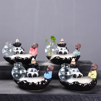 

Creative Waterfall Backflow Incense Burner Ceramic Censer Oil Diffuser Incense Burner Holder Quemador Incienso Room Decor BW50XX