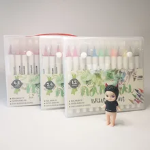 48 Цвета насадка для зубных щеток маркеры искусство воды Цвет тонко пишущие рисования канцелярские принадлежности эффект лучший Цвет комиксов манга каллиграфия