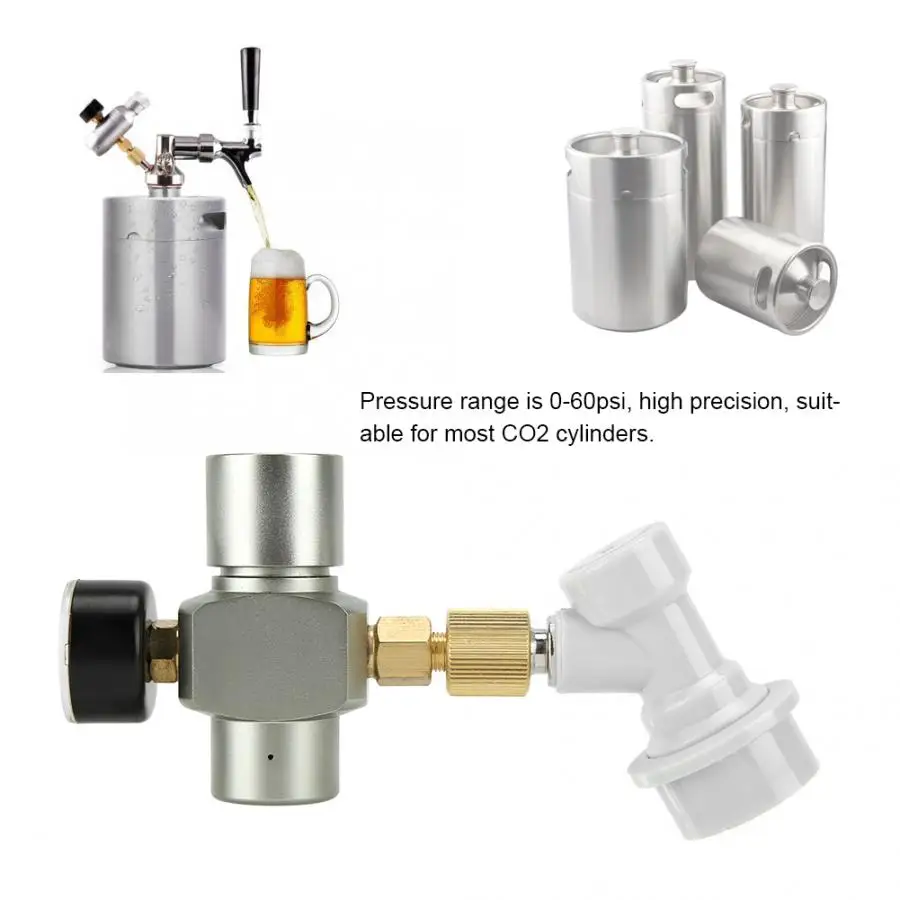 Homebrew пиво CO2 регулятор зарядное устройство газовый разъединитель с пластиковым разъемом 0-60PSI