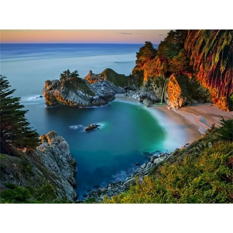 

Gatyztory Frame Diy Painting By Numbers Landscape Colorful Coloring By Numbers Handpainted Acrylic Canvas Paint Diy Arts