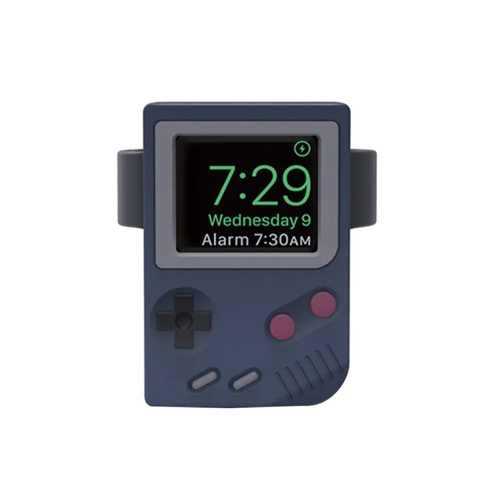 blue Для Apple Watch Ретро игровой автомат Подставка для зарядки Apple Watch силиконовая светящаяся Зарядная база - Цвет: blue
