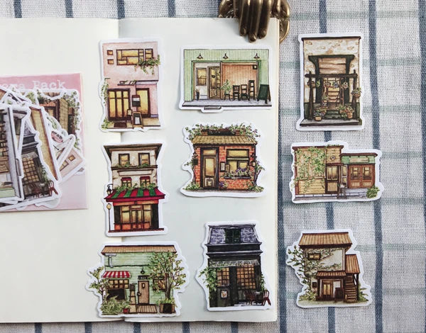 Японский вид улицы/Винтажный дом декоративные наклейки DIY планировщик дневник в стиле Скрапбукинг Стикеры для альбомов