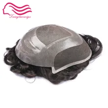 Front lace Human Hair Hairpieces Lace Replacemen.t System For Men Toupees Human Hair Hairpieces Lace& PU free shipping