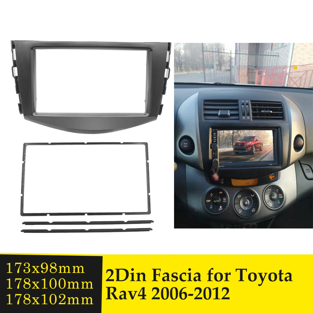 Double Din Car Radio Fascia Stereo Panel Plate For Toyota Rav4 2006