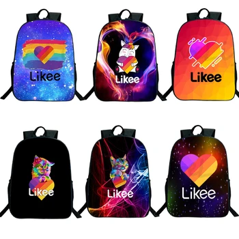 

16 inch Likee Backpack Casual Likee Video 3D Print Zipper Backpack Cute Bookbag for kids boys girls Likee Schoolbag Russia Style