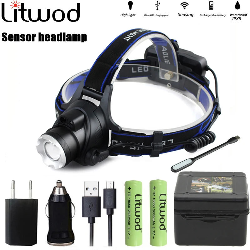 

z20 Portable headlamp zooming xml-t6 L2 Led Headlamp waterproof ZOOM Fishing headlights Camping Hiking Flashlight With USB Cable