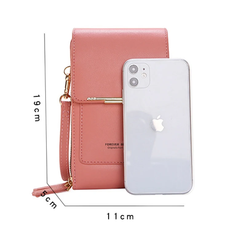 Buylor Touch Screen Mobile Phone Shoulder Bags for Women Mini Card Holder Wallet Coin Purse Soft Leather Crossbody Female Bag