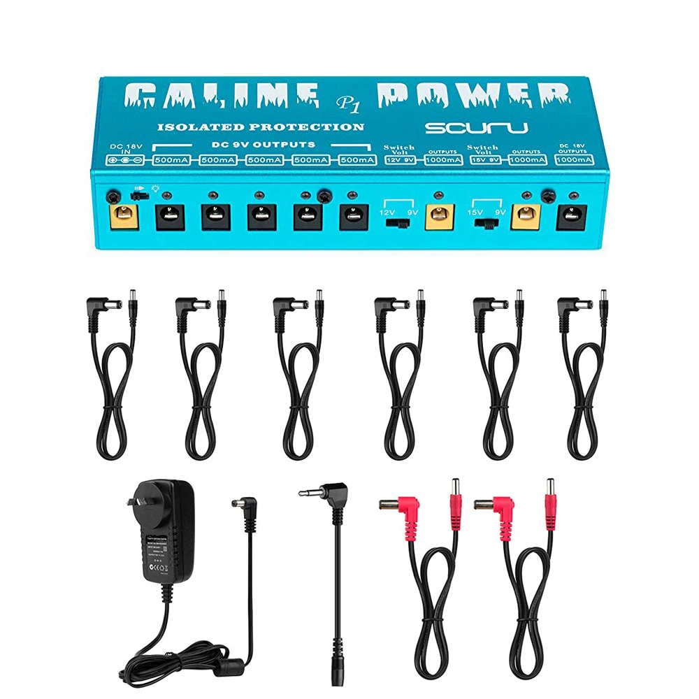 

Compact Size Guitar Effect Power Supply Station Distributor 8 Isolated DC Outputs for 9V/ 12V/ 15V/ 18V Guitar Effects