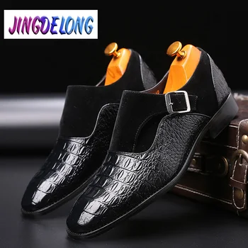

Fashion Crocodile Pattern Men Formal Pointed Leather Shoes Handmade Comfortable Men Business Dress Shoes Gentleman Men Shoes